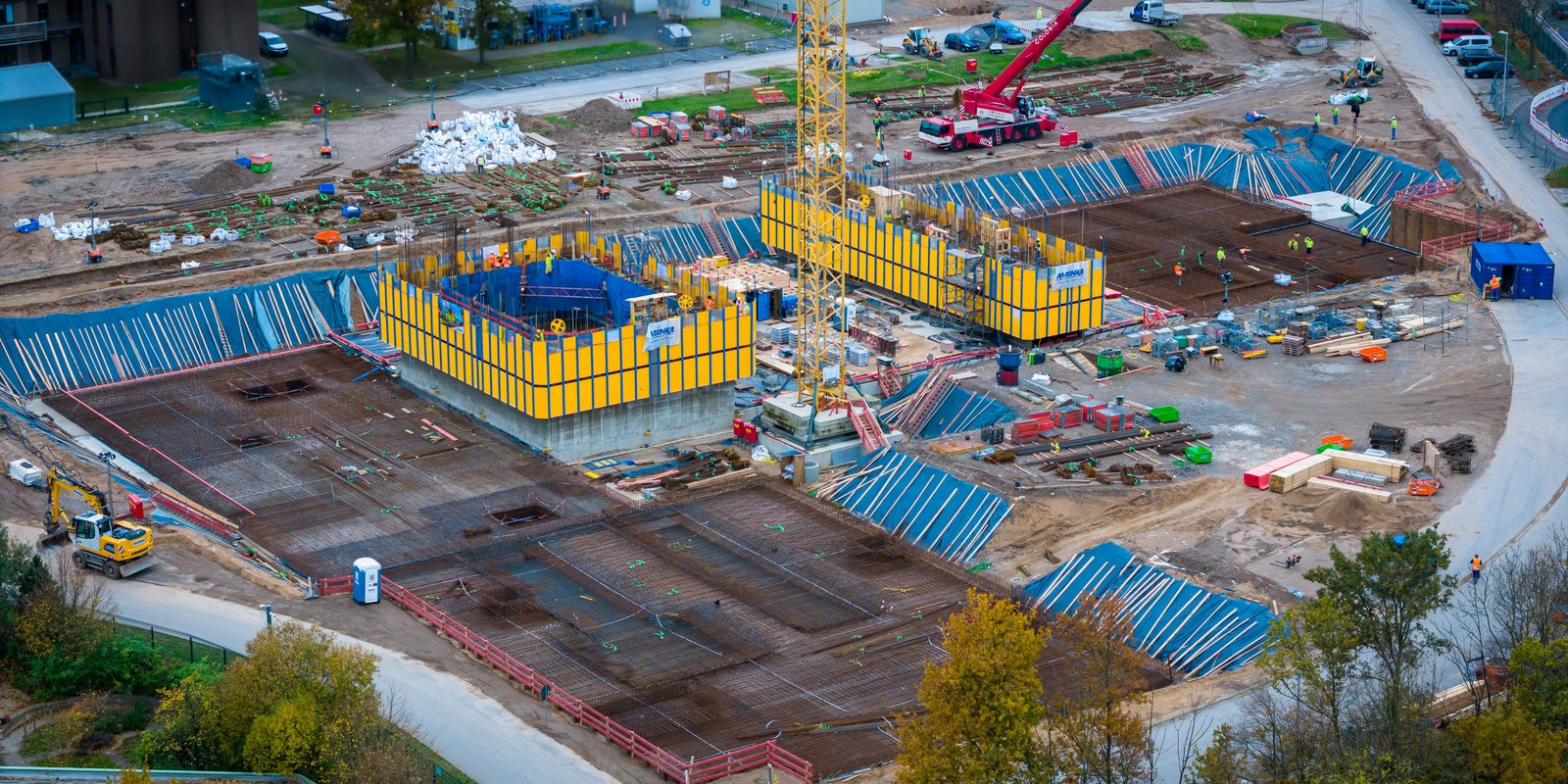 Schlüsselfertiger Neubau eines Laborkomplexes in Monheim - Rohbau in Ausführung